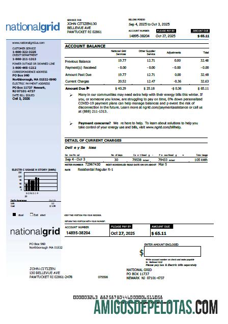 em branco Modelo de conta de serviços públicos da rede nacional do Reino Unido em formatos Word e PDF, versão 2